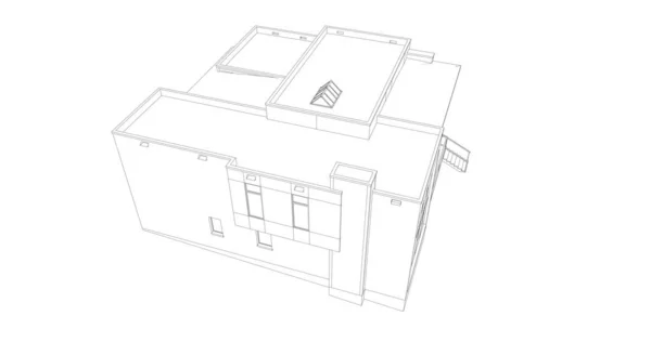 Arkaplanda Mimari Bina Illüstrasyon — Stok fotoğraf