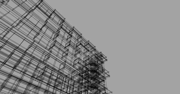 mimari çizimleri 3B illüstrasyon - illüstrasyon