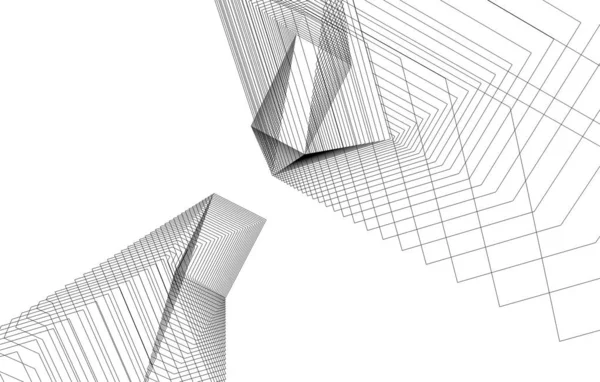 mimari çizimleri 3B illüstrasyon - illüstrasyon