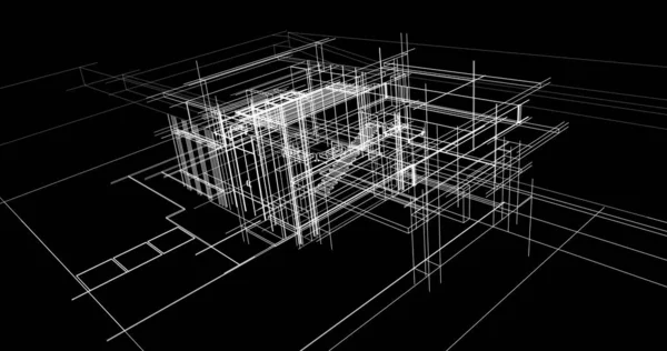 Ескіз Концепції Будинку Ілюстрація — стокове фото