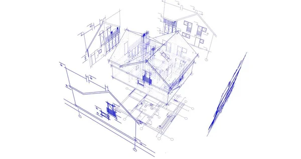Архитектурные Чертежи Иллюстрация Иллюстрация — стоковое фото