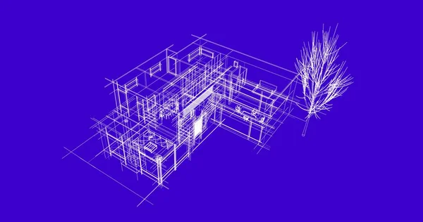 Rysunek Architektoniczne Budownictwo Mieszkaniowe — Zdjęcie stockowe