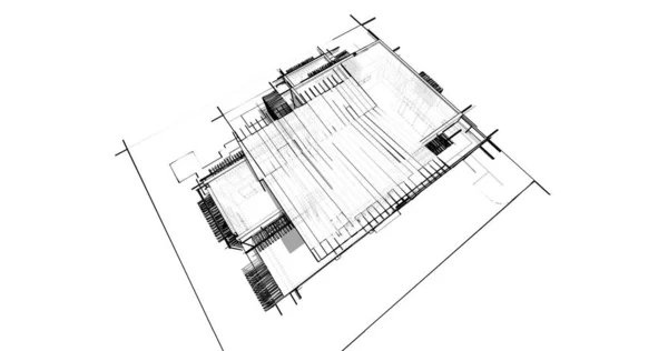 Эскиз Концепции Дома Иллюстрация — стоковое фото