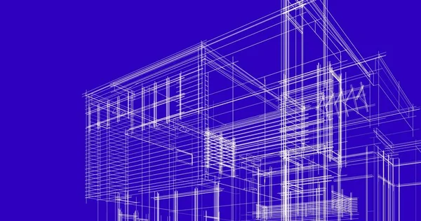 房子概念剪影3D — 图库照片