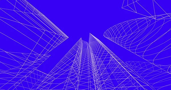 şehir mimarisi ve binalar 3D çizimi 