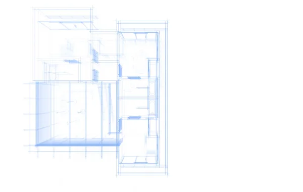 Architekturzeichnungen Illustration Illustration — Stockfoto