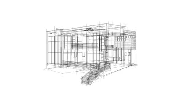 建筑3D背景图 — 图库照片