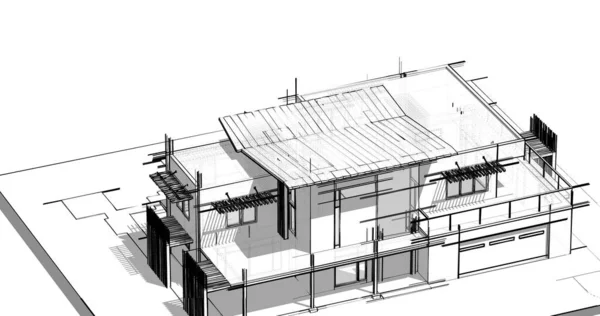 Эскиз Концепции Дома Иллюстрация — стоковое фото