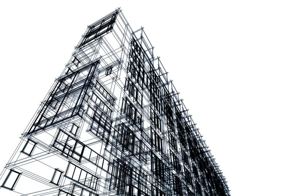 mimari çizimleri 3B illüstrasyon - illüstrasyon