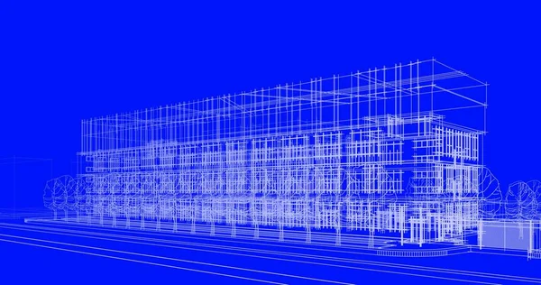 Архитектурные Чертежи Иллюстрация Иллюстрация — стоковое фото