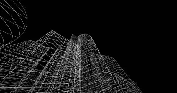 şehir mimarisi ve binalar 3D çizimi 