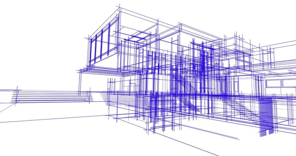 Huis Concept Schets Illustratie — Stockfoto