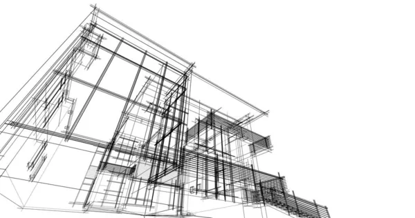 Эскиз Концепции Дома Иллюстрация — стоковое фото