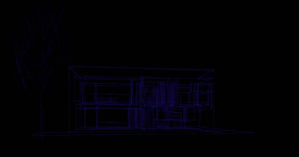 Rysunek Architektoniczne Budownictwo Mieszkaniowe — Zdjęcie stockowe