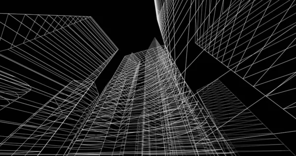 şehir mimarisi ve binalar 3D çizimi 