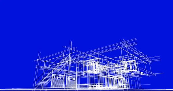 mimari çizimleri 3B illüstrasyon - illüstrasyon