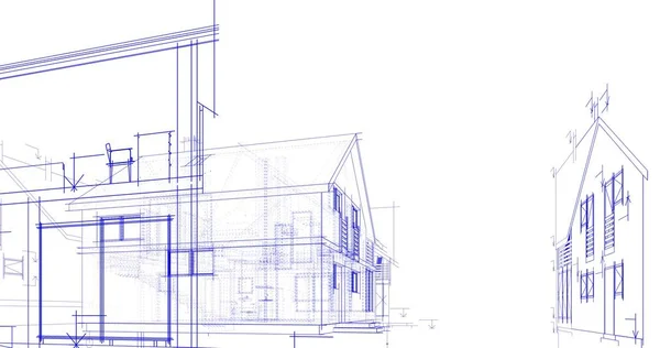 Architectural Drawings Illustration Illustration — Stock Photo, Image