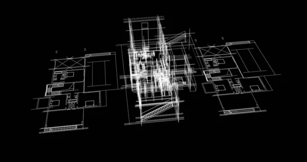 Эскиз Концепции Дома Иллюстрация — стоковое фото