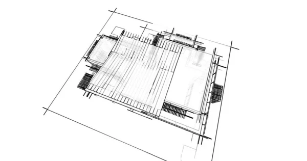 Ескіз Концепції Будинку Ілюстрація — стокове фото