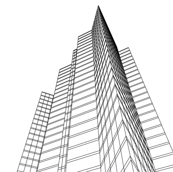 Framtidsstaden Skyskrapor Bakgrund — Stockfoto