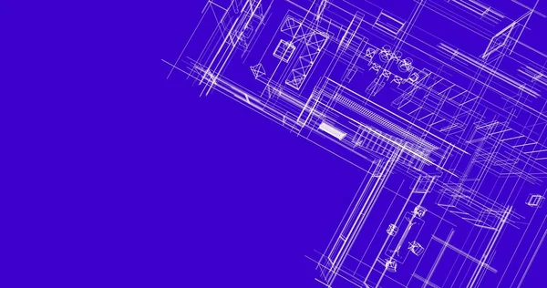 房子大厦建筑图画3D — 图库照片