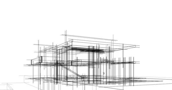 Ескіз Концепції Будинку Ілюстрація — стокове фото