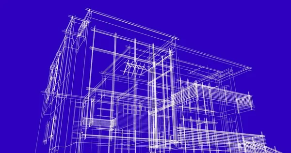 房子概念剪影3D — 图库照片