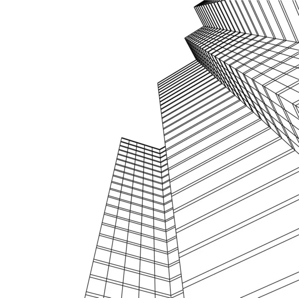 Futurisztikus City Felhőkarcoló Háttér — Stock Fotó