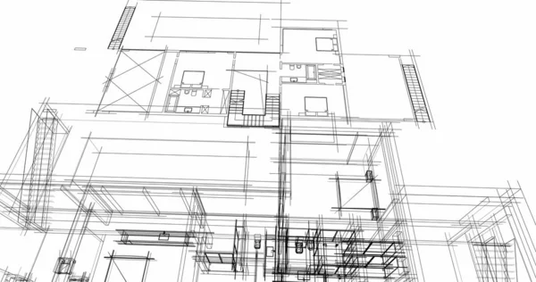 Эскиз Концепции Дома Иллюстрация — стоковое фото