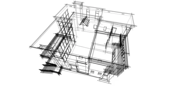 Haus Konzept Skizze Illustration — Stockfoto