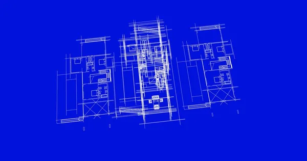 房子概念剪影3D — 图库照片