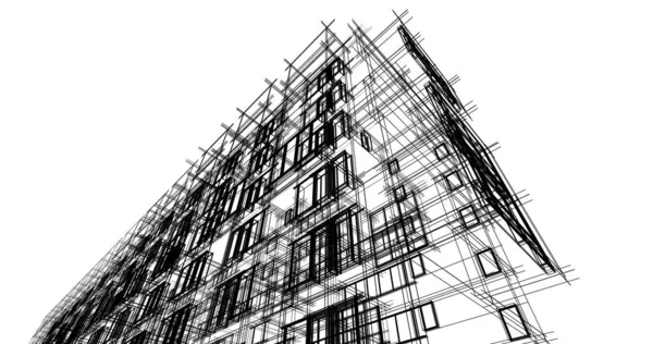 Ilustracja Architektura Miasta Budynków — Zdjęcie stockowe