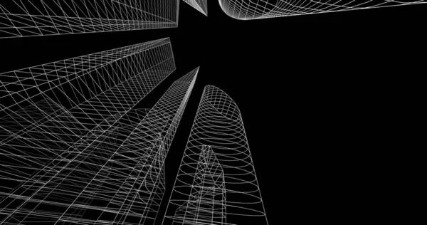 şehir mimarisi ve binalar 3D çizimi 