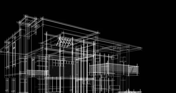 Эскиз Концепции Дома Иллюстрация — стоковое фото