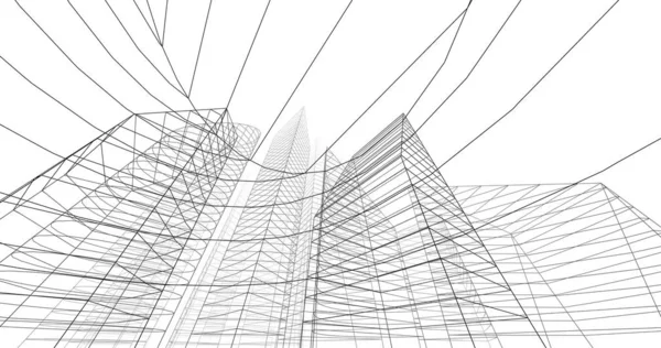 şehir mimarisi ve binalar 3D çizimi 