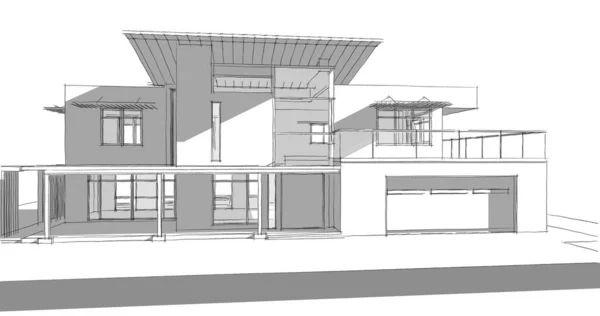 House Concept Sketch Illustration — Stock Photo, Image