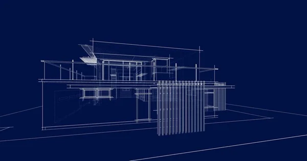 Ескіз Концепції Будинку Ілюстрація — стокове фото