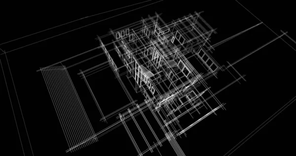 房子概念剪影3D — 图库照片