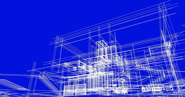 Építészeti Rajzok Illusztráció Illusztráció — Stock Fotó