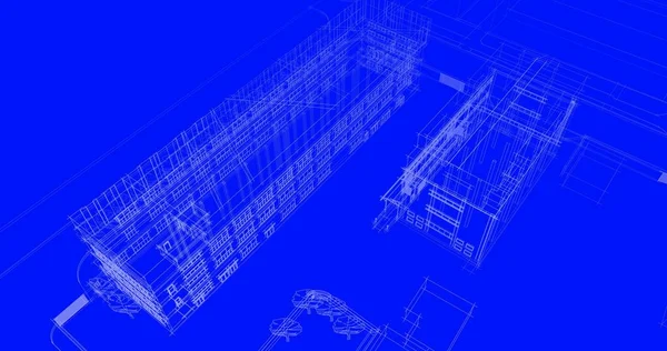 mimari çizimleri 3B illüstrasyon - illüstrasyon