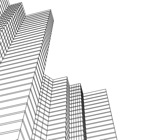 Futurisztikus City Felhőkarcoló Háttér — Stock Fotó