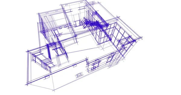 Ev kavramı kroki 3d çizim