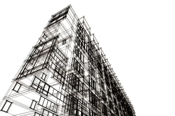 mimari çizimleri 3B illüstrasyon - illüstrasyon