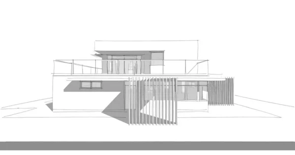 Bosquejo Concepto Casa Ilustración — Foto de Stock
