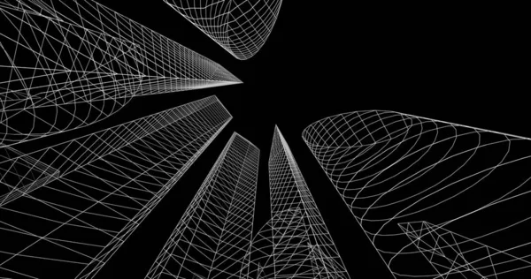 şehir mimarisi ve binalar 3D çizimi 