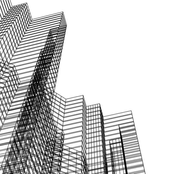 Futuristische Stad Wolkenkrabbers Achtergrond — Stockfoto