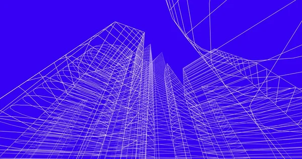 şehir mimarisi ve binalar 3D çizimi 