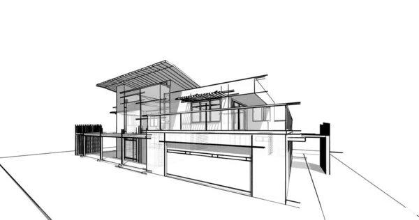 Эскиз Концепции Дома Иллюстрация — стоковое фото