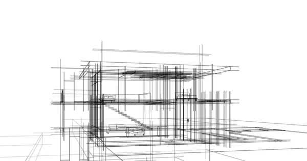 Эскиз Концепции Дома Иллюстрация — стоковое фото