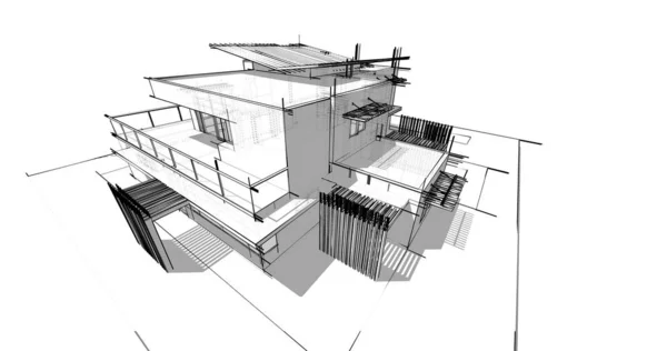 Conception Maison Croquis Illustration — Photo